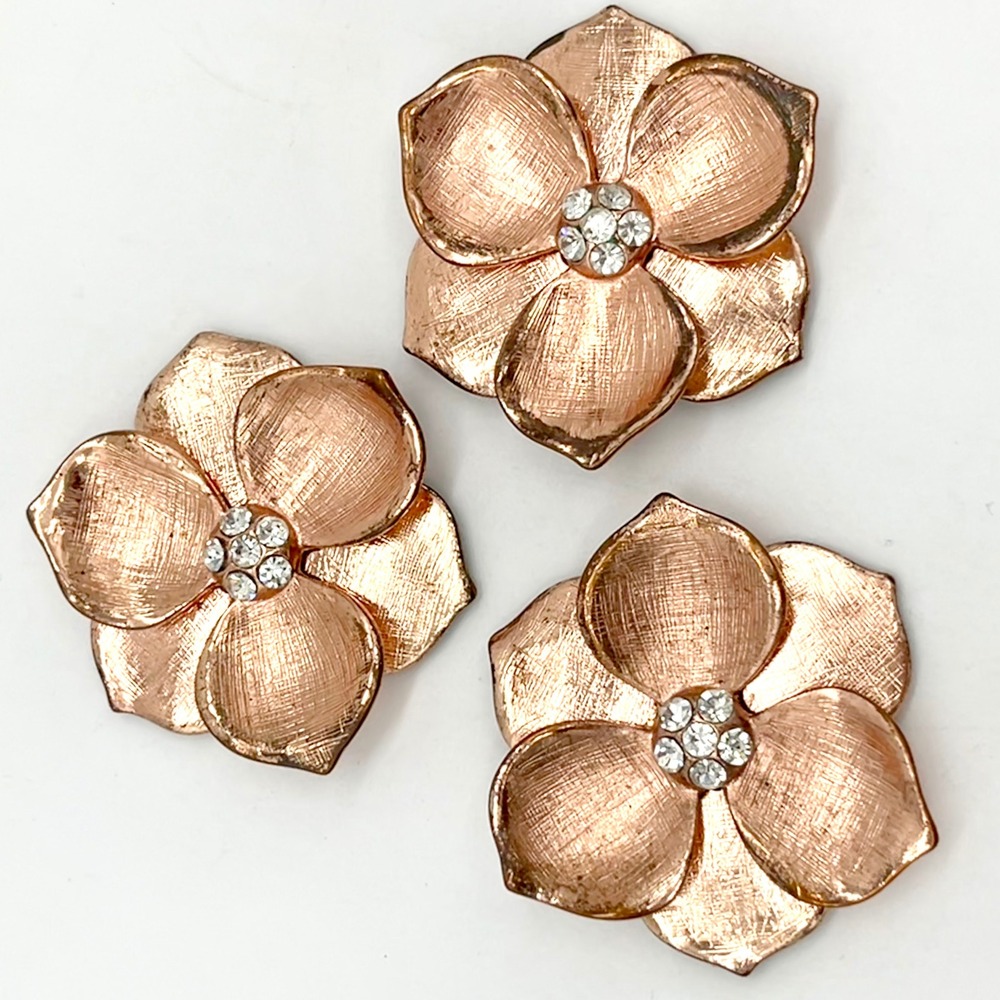 Flower Rose Gold Rhinestone Floral Appliques Craft Supplies Natasha